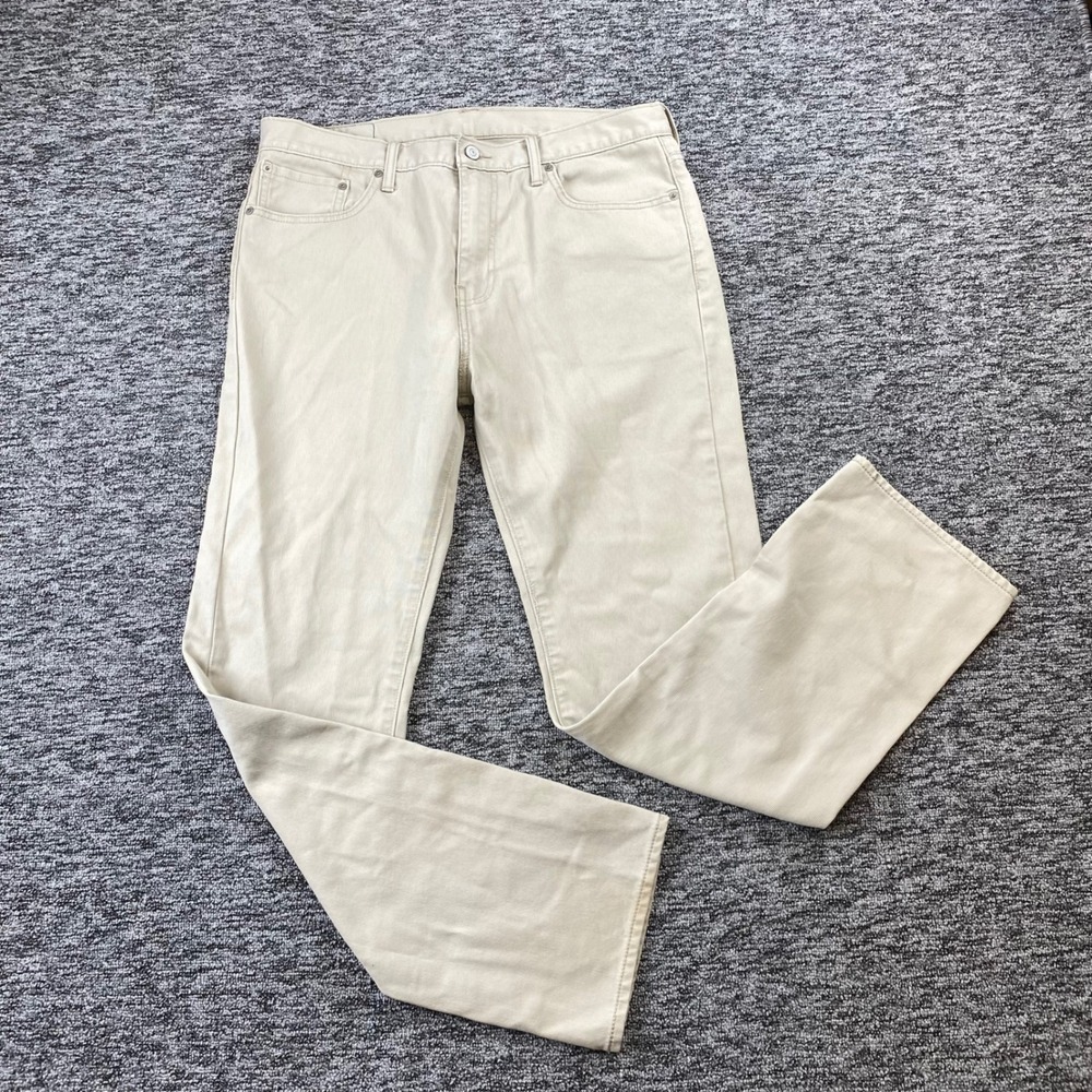 Levis 513 Bedford Cord Corduroy Pants Men 38x32 Beige Slim Straight White Tab